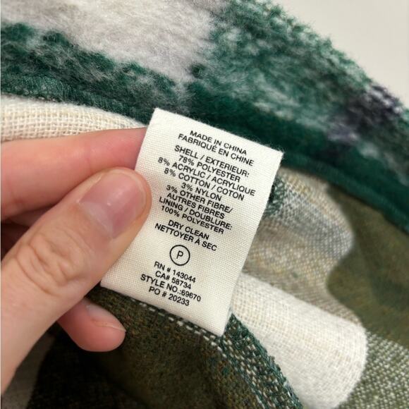 Avec Les Filles Green Plaid Flannel Oversized Shacket - Size XS - Picture 7 of 7